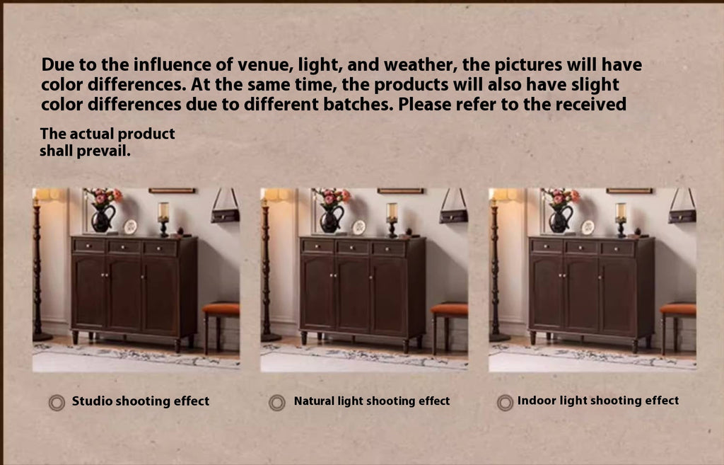 Poplar Solid Wood American Retro Shoe Cabinet