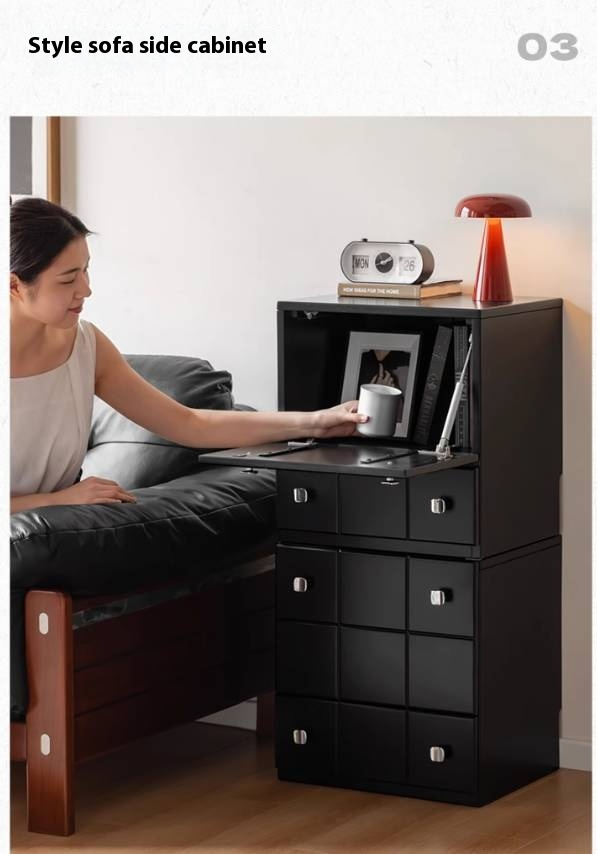 Solid Rubberwood Modern Modular Drawer Cabinet