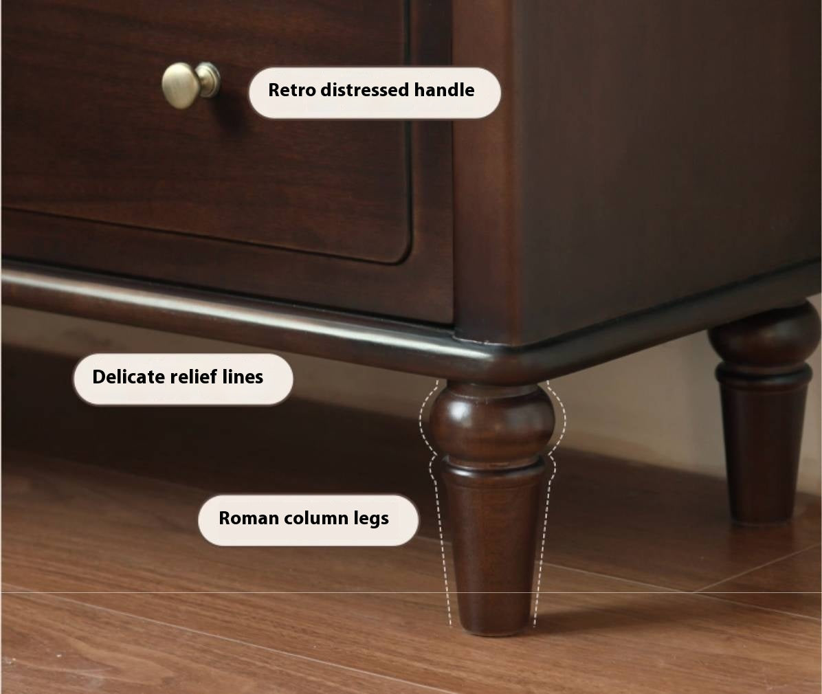 Poplar, Black Walnut Solid Wood American Style Bookcase