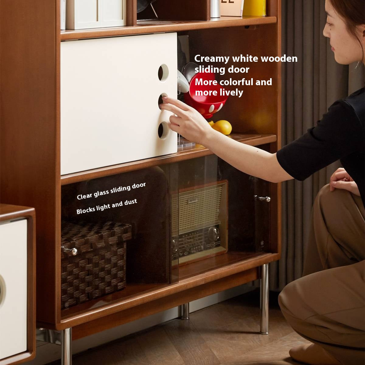 Poplar, Cherry Solid Wood Antique Style Bookshelf