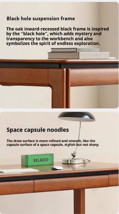 Poplar Solid Wood Antique Style Rectangular with Pull-out Workbench Office Desk