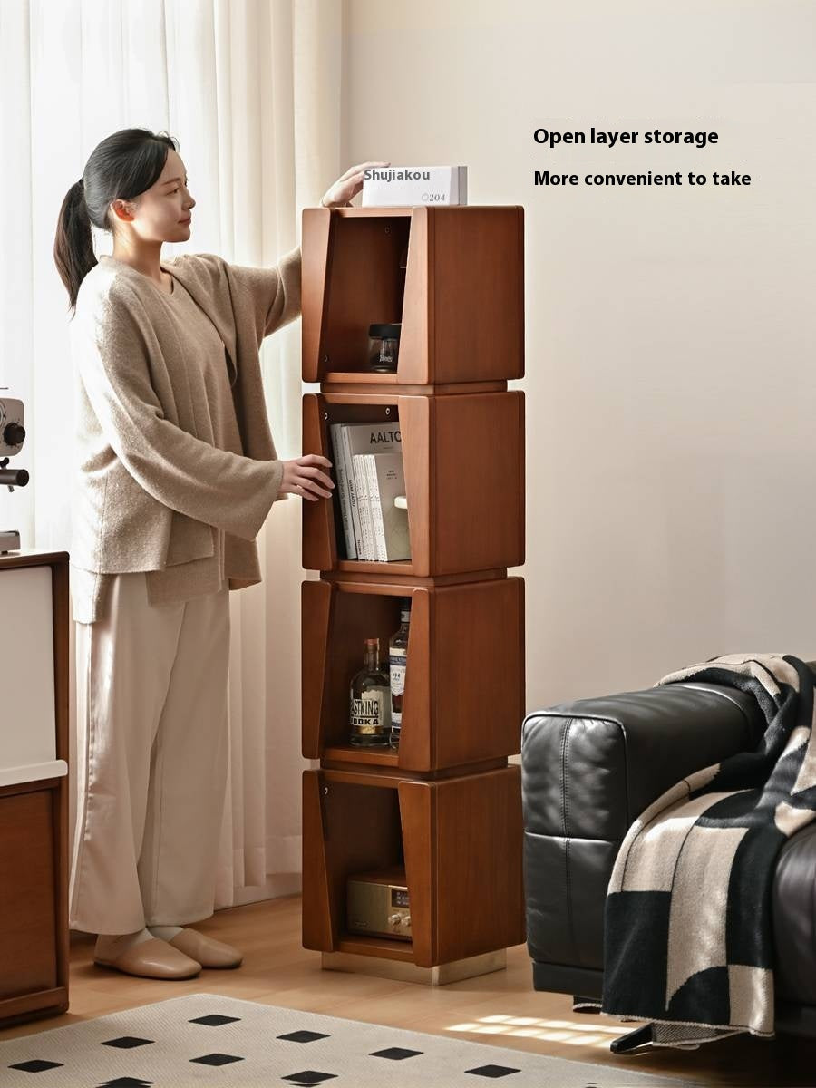 Poplar Solid Wood Bauhaus Style Floor Bookshelf