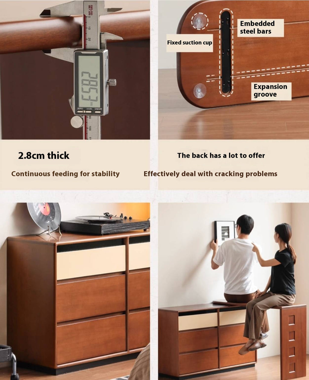 Poplar Solid Wood Bauhaus Style Dressing Table
