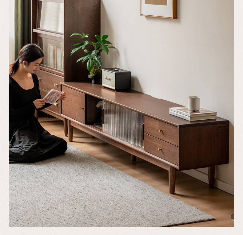 Teak Solid Wood Modern TV Stand