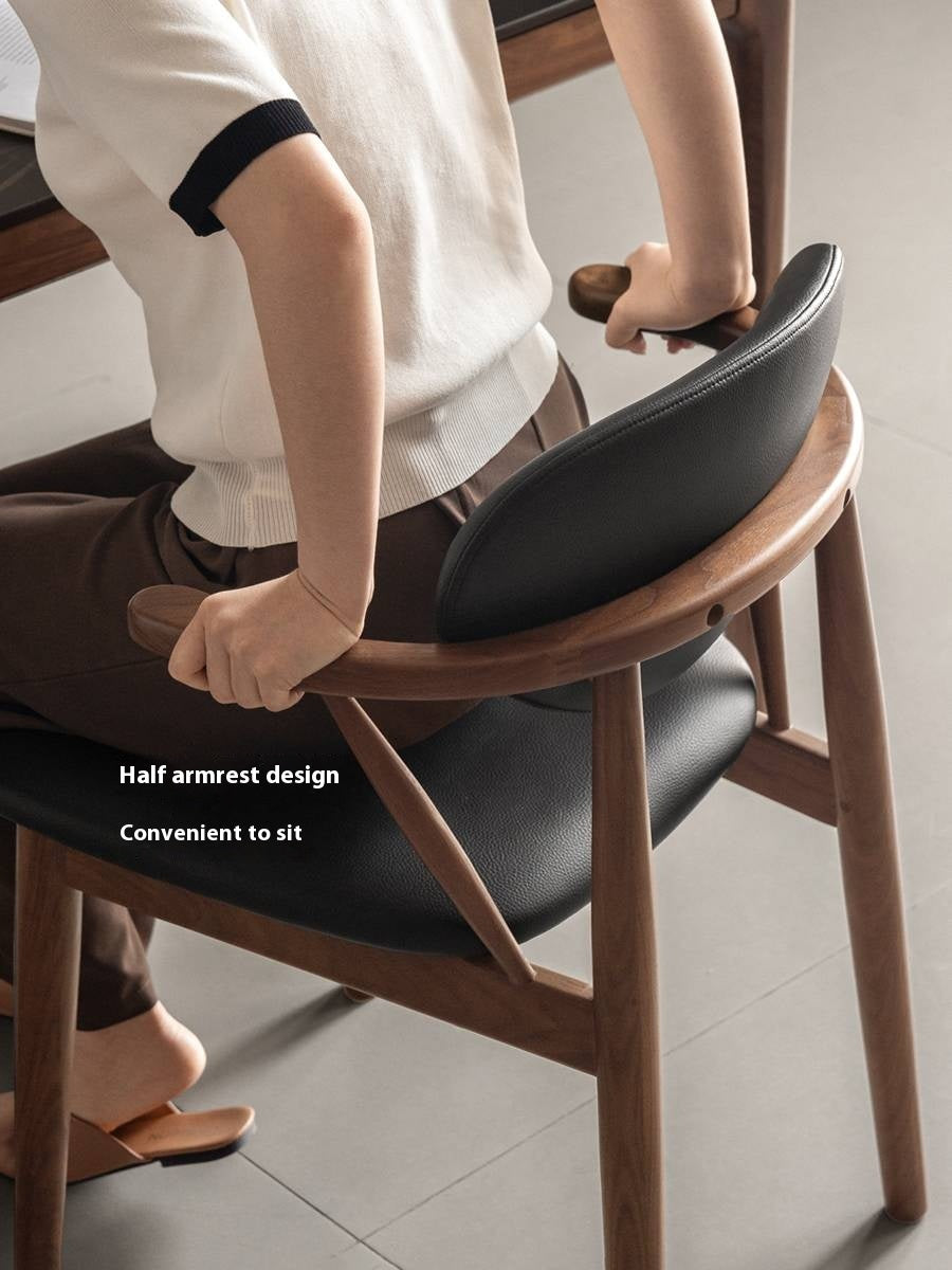 Solid Golden Sandalwood Dining Armchair