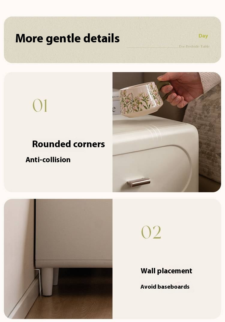 Poplar Solid Wood French Cream Style Nightstand