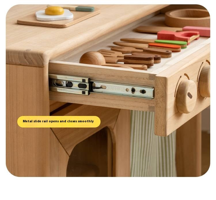 Poplar Solid Wood Montessori Kids Kitchen Cabinet