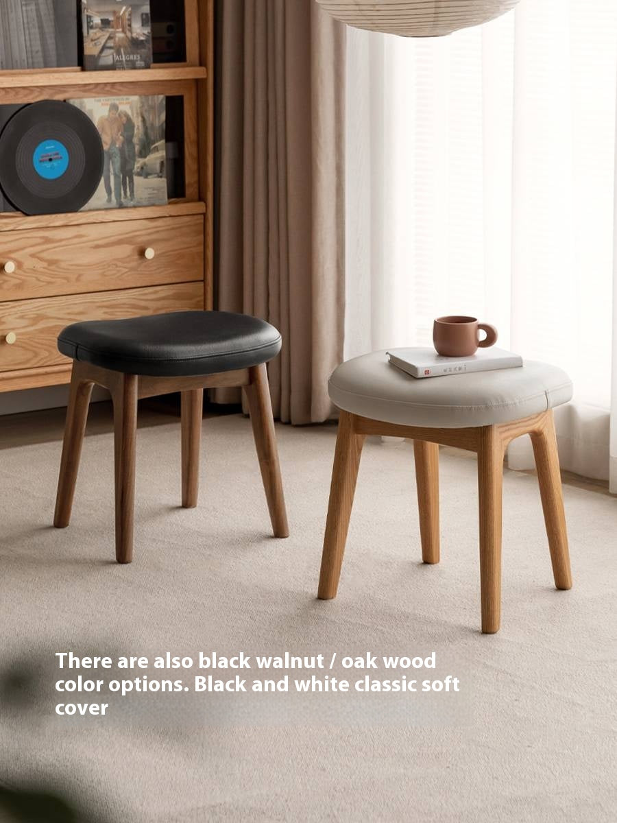 Oak, Cherry Solid Wood Makeup Stool