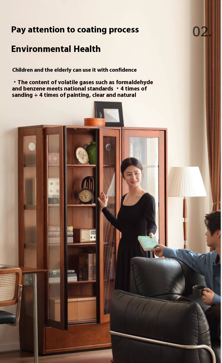 Poplar Solid Wood Antique Medieval Style Bookshelf