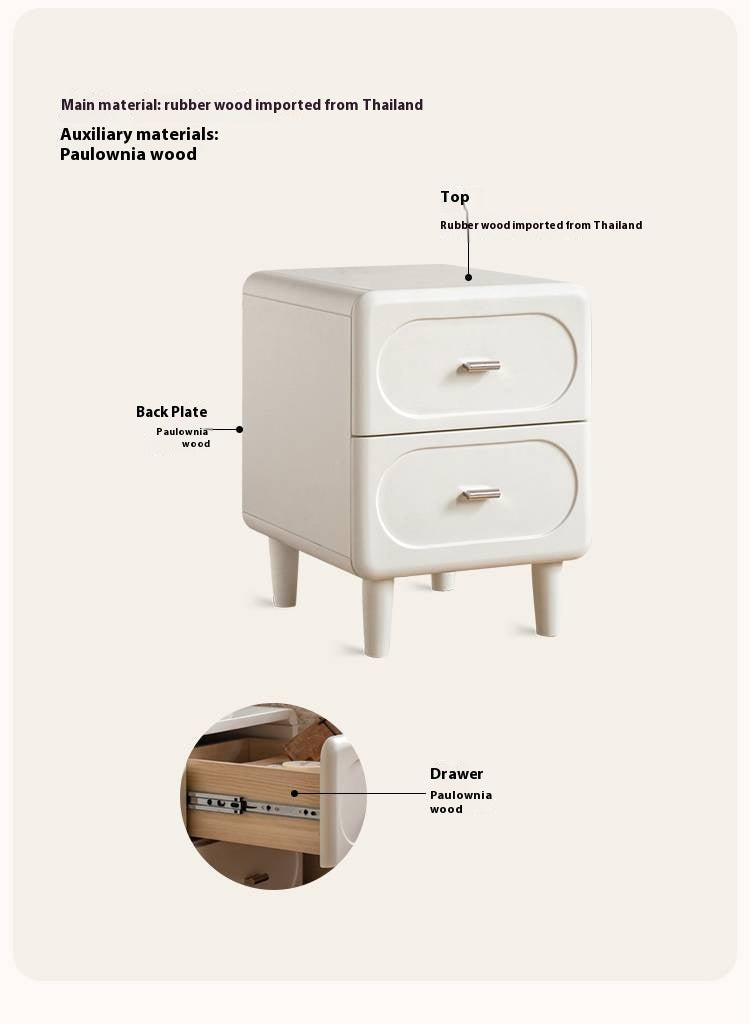 Poplar Solid Wood French Cream Style Nightstand