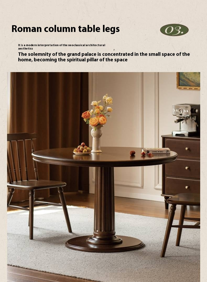 Poplar Solid Wood Dining Table American Retro