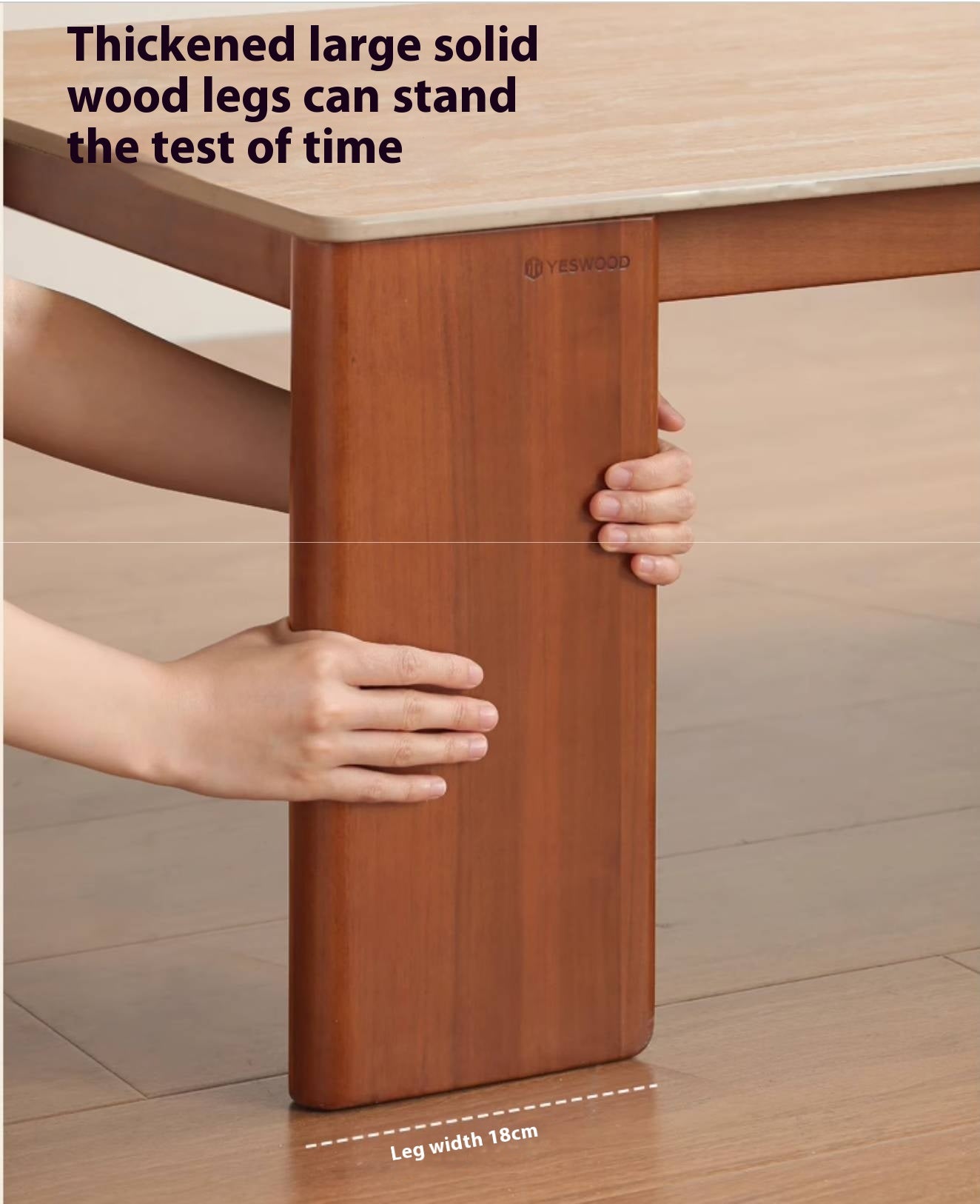 Poplar Solid Wood Medieval Style Rock Plate Coffee Table