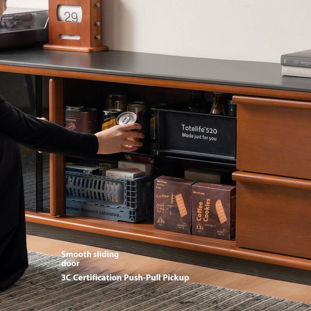 Poplar Solid Wood Medieval Style TV Stand