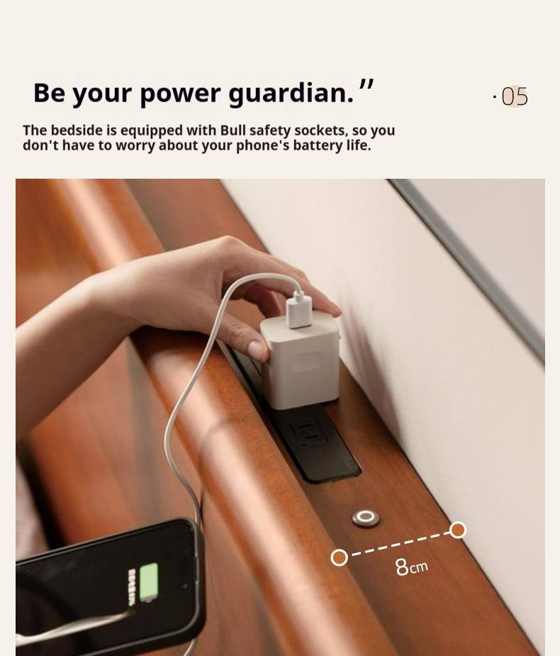 Poplar Wood Solid Wood Antique Style Box Bed