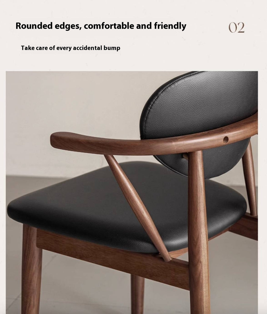 Solid Golden Sandalwood Dining Armchair