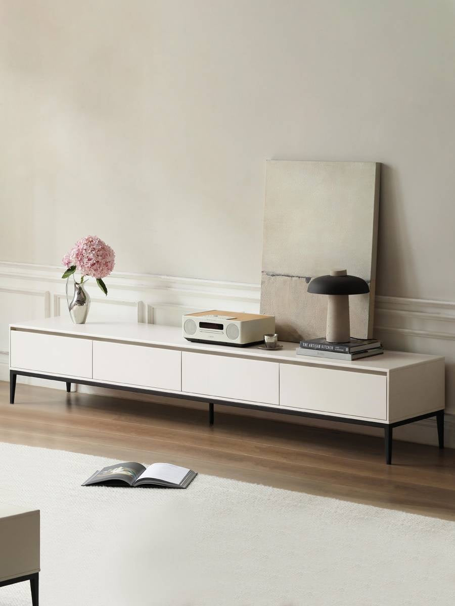 Poplar Solid Wood Cream Style TV Cabinet